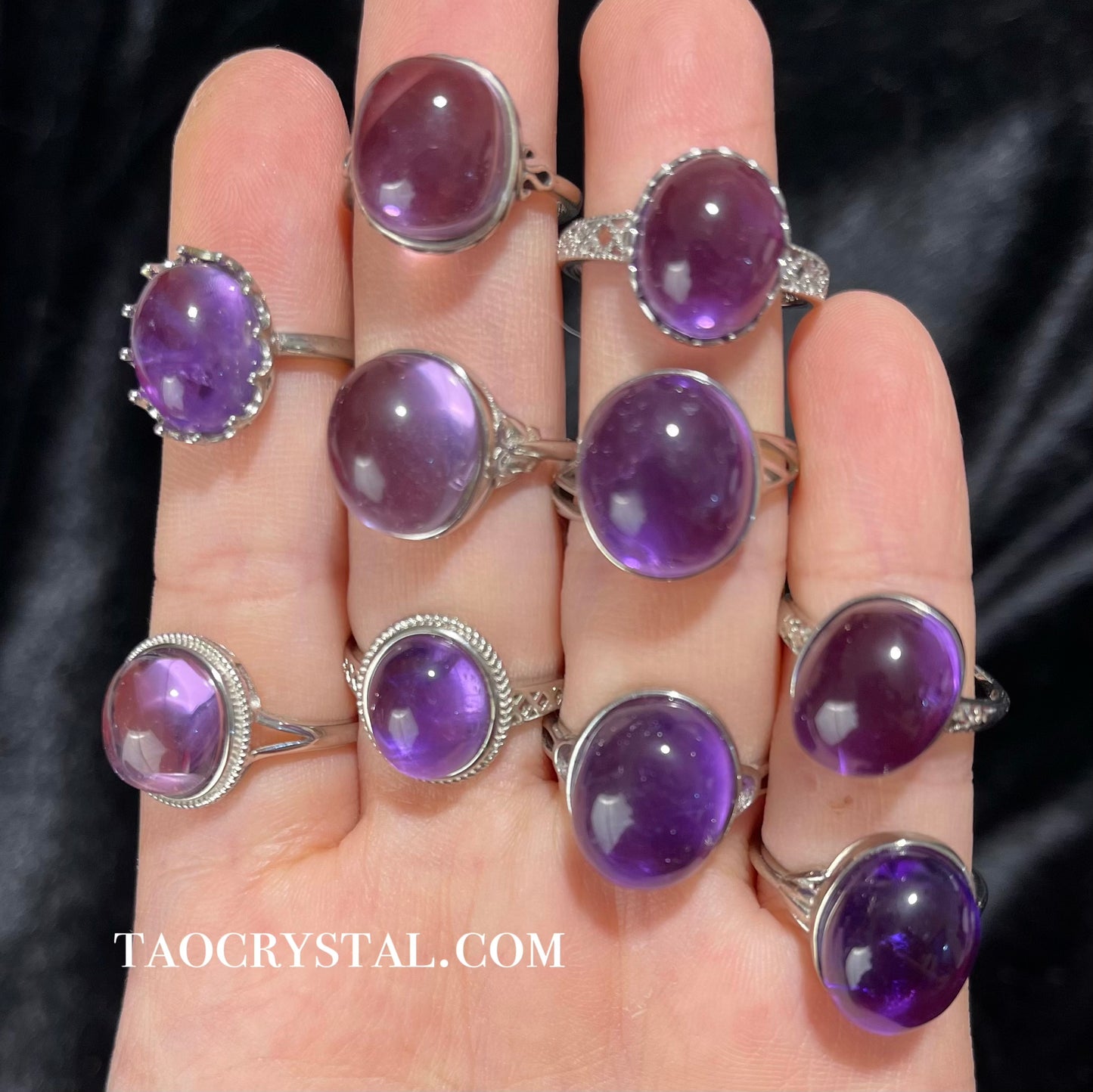 Amethyst Sterling Silver Ring Crystal Jewelry