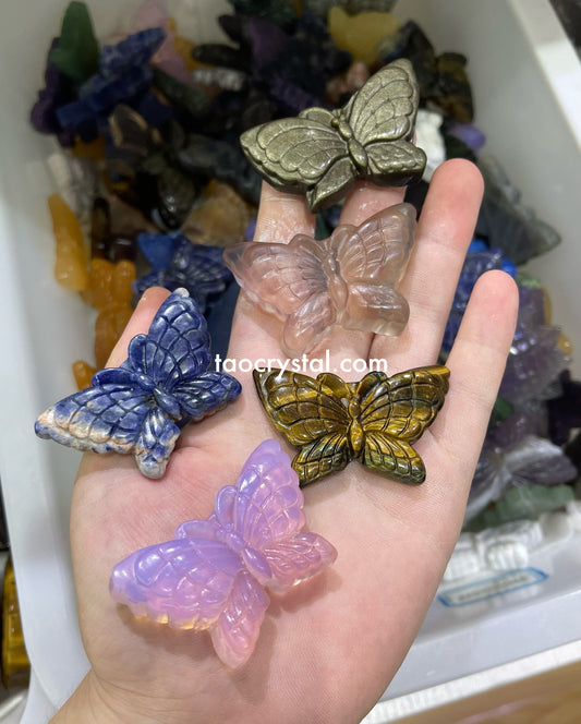 Crystal Butterfly Flat Carving