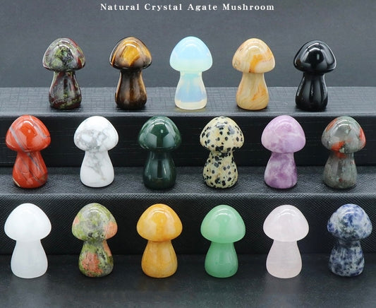 Crystal Big Mushroom 1.4 Inch Stone Carving